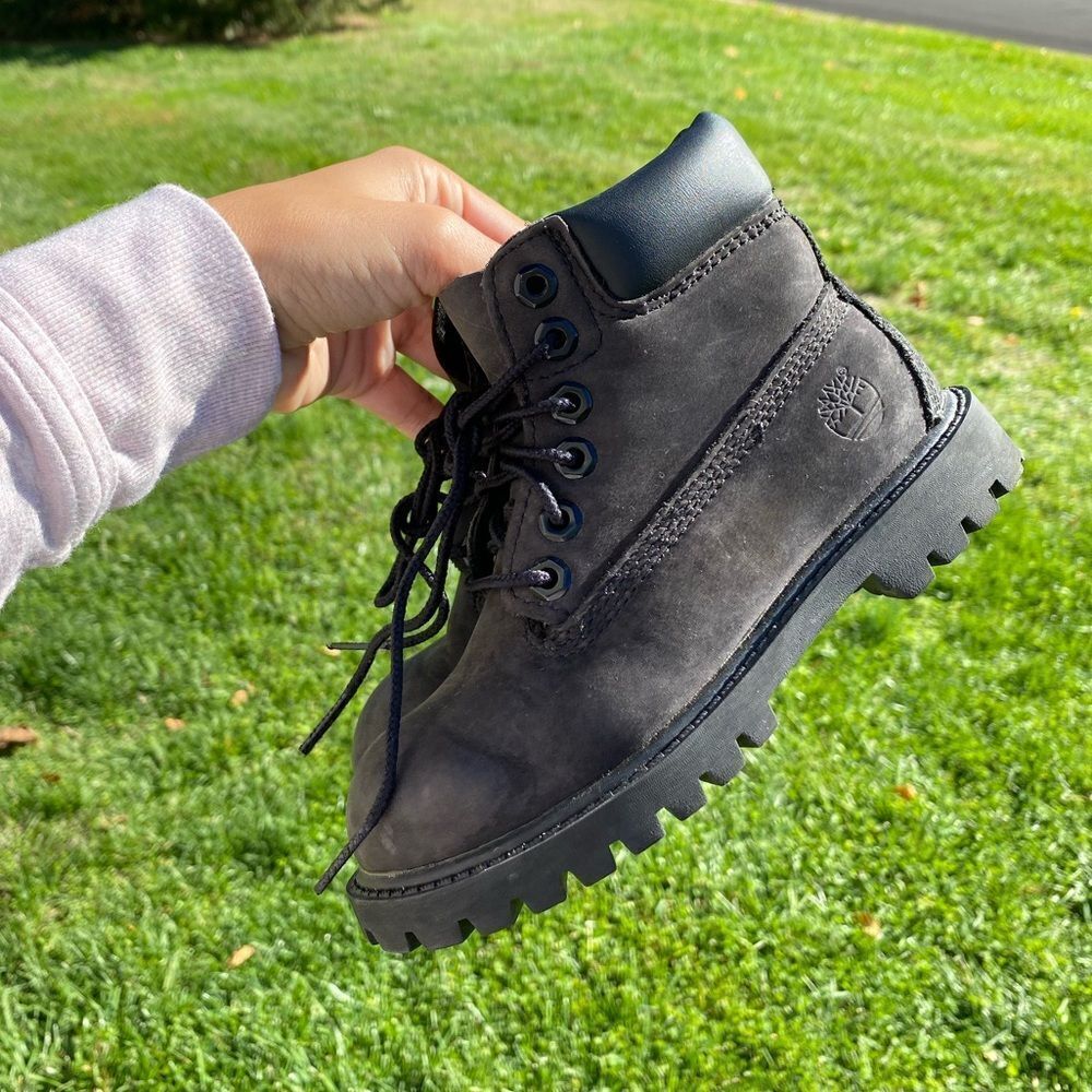Timberland boys black premium 6 inch water proof boots